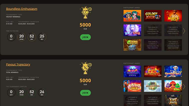 PlayFortuna Casino τουρνουά